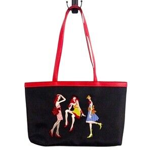 VTG SYDNEY LOVE Hip Chic Embroidered Fashion Fashionista Nylon Tote Shoulder Bag